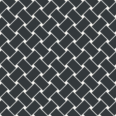 Weave or net seamless abstract pattern monochrome or two colors vector