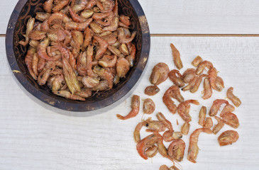 Dry shrimp, ingredient of Brazilian dishes
