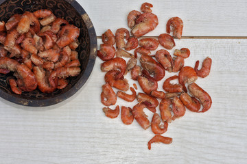 Dry shrimp, ingredient of Brazilian dishes