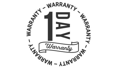 1 day warranty icon stamp