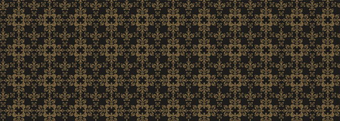 Dark decorative background. Royal style. Wallpaper, seamless pattern. Vector template for graphic design, advertising and web design