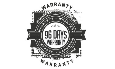 96 days warranty icon stamp