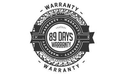 Fototapeta na wymiar 89 days warranty icon stamp