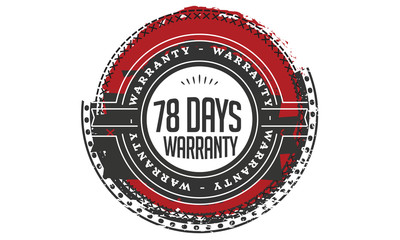 Fototapeta na wymiar 78 days warranty icon stamp