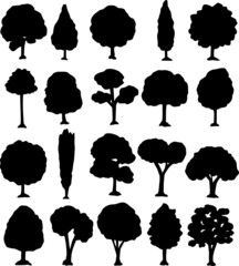 Tree silhouette set