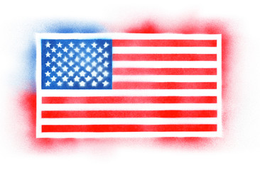 Spray painted American flag background