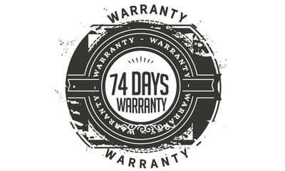 74 days warranty icon stamp