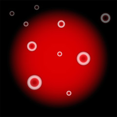 Abstract circles resembling amanita. Psychedelic. Vector graphics.