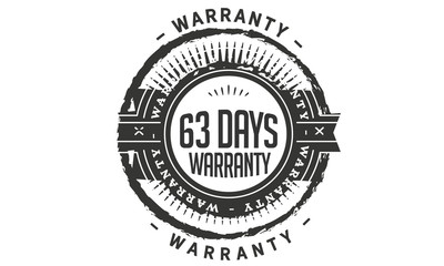 63 days warranty icon stamp