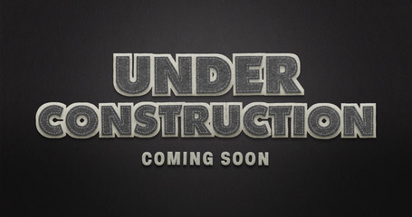 Under construction. Coming soon. Black & White. Textile Texture.