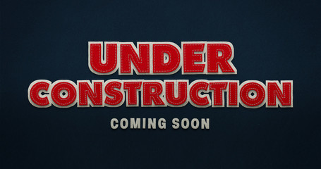 Under construction. Coming soon. Red & Blue. Textile Texture.