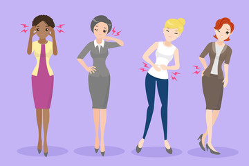 Obraz premium cartoon woman with health problem