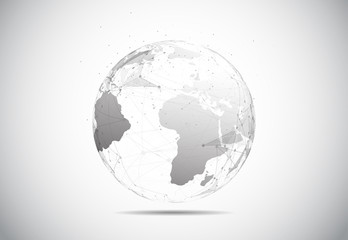 Global network connection. World map point and line composition concept of global business. Vector Illustration