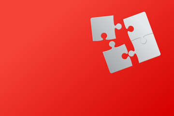 Red Background Four Puzzle. Jigsaw Puzzle.