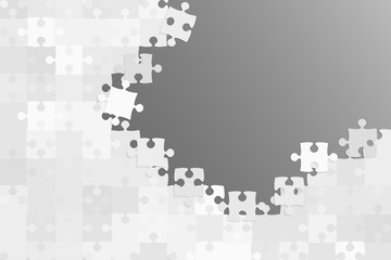 Grey Background Puzzle. Jigsaw Puzzle Banner.