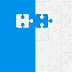 BlueBackground Puzzle. Jigsaw Puzzle Banner.