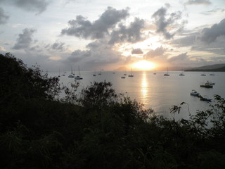 Fototapeta na wymiar Anchoring sunset