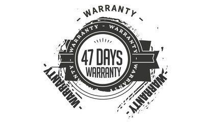 47 days warranty icon stamp