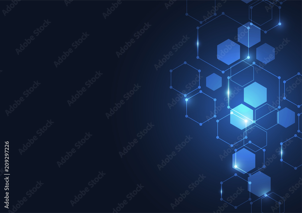 Poster abstract hexagonal background consisting of cells. vector illustration
