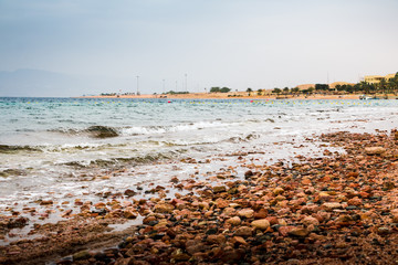 Sea and wave in cloudy weather