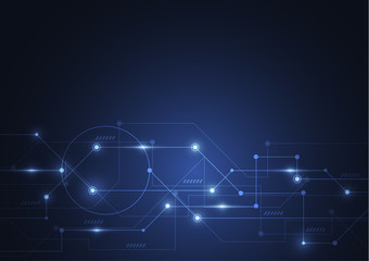 Abstract digital background with technology circuit board texture. Electronic motherboard illustration. Communication and engineering concept. Vector illustration