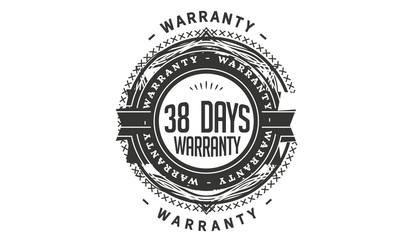38 days warranty icon stamp