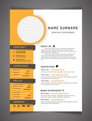 Professional CV resume template design and letterhead / cover letter