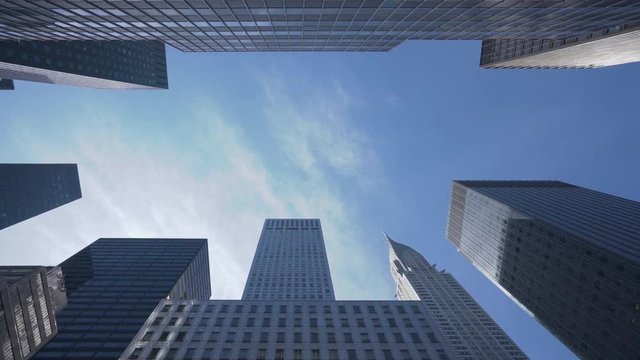 4k moving shot of skycrapers in New York City