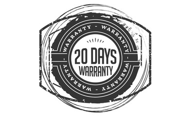 20 days warranty icon stamp