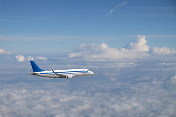 Fototapeta na wymiar jet airplane in sky
