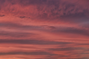 Sky at sunset with shades of red