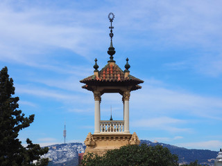 Little tower part of a Barcelona building
