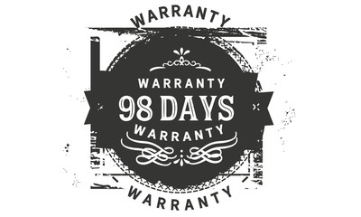 98 days warranty icon stamp