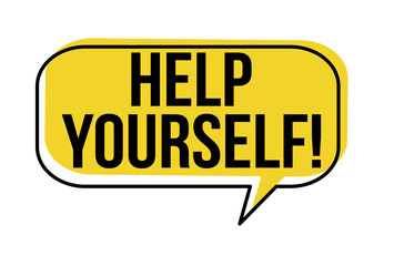 Help yourself speech bubble