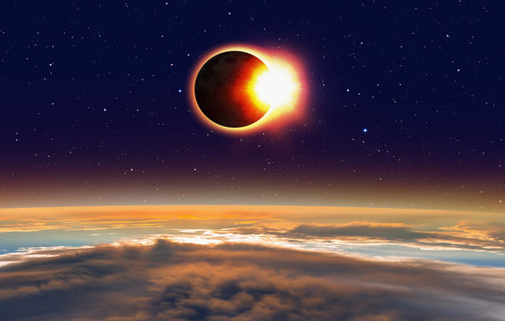 Solar Eclipse "Elements of this image furnished by NASA "