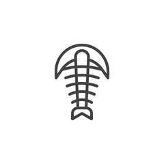 Arthropod fossil outline icon. linear style sign for mobile concept and web design. Trilobite paleozoic era simple line vector icon. Symbol, logo illustration. Pixel perfect vector graphics