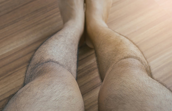 Asian man leg bandy-legged shape of the legs,Selective focus