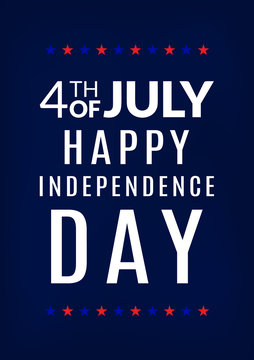 4th of July. Happy independence day greeting card