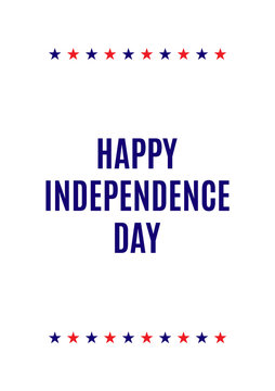 American national holiday greeting card. Happy independence day leaflet