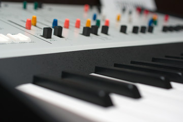 synthesizer keys and controllers