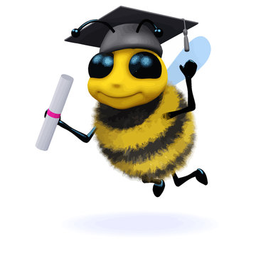 Vector 3d Bee graduates