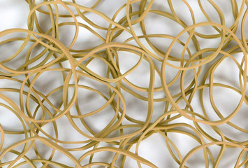 Close view small rubber bands