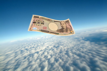 一万円札落下