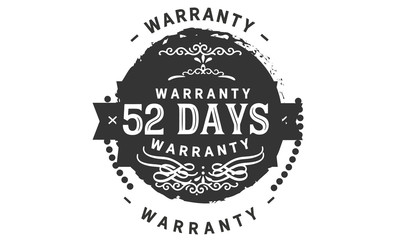 Fototapeta na wymiar 52 days warranty icon stamp