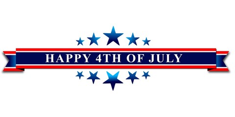 Happy 4th Of July USA Independence Day Header Or Banner Background.