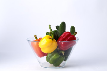 Paprika Bell Pepper in glass bowl