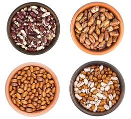 Haricot bean in bowl  isolated on white background