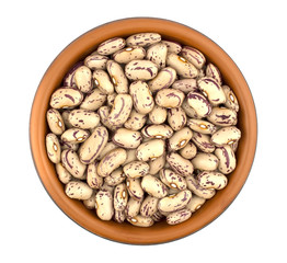 Haricot bean in bowl  isolated on white background