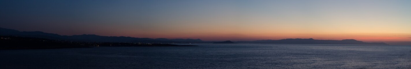 Crete, Greece, sunset - coastline panorama