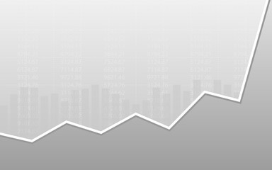 Abstract financial chart with uptrend line graph in stock market on gray color background